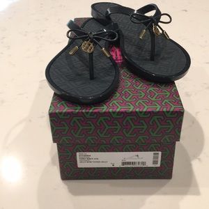 Tory Burch Jelly Bow Thong-Navy